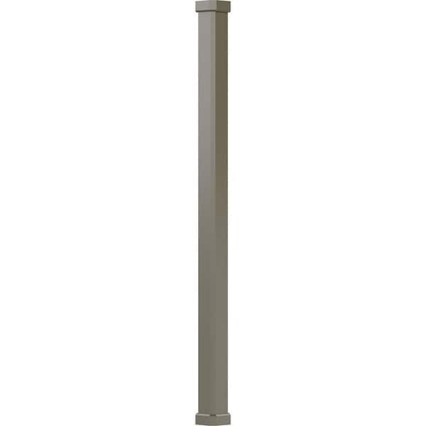 10' x 5-1/2" Endura-Aluminum Craftsman Style Column, Square Shaft (Post Wrap Installation), Non-Tapered, Clay
