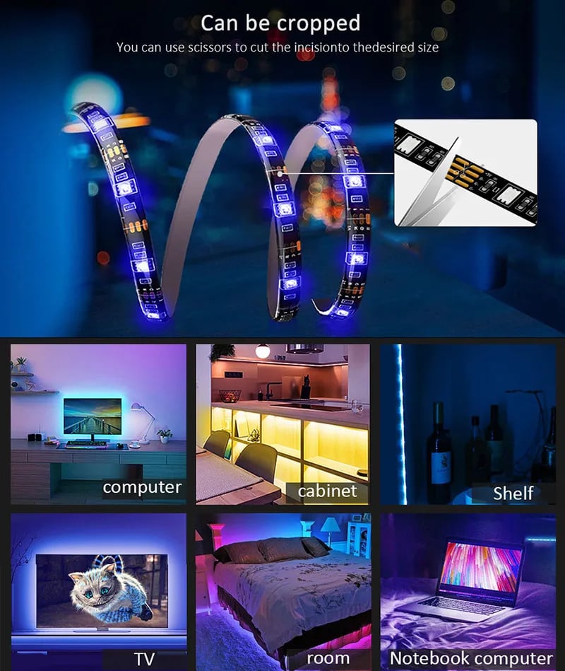 Wallex - Αδιάβροχη αυτοκόλλητη ταινία LED RGBW 20 χρωμάτων / 5050 SMD /  5 μέτρων με Ξεχωριστό λευκό φωτισμό και χειριστήριο 44 πλήκτρων