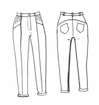 Loulou Cigarette Trouser, Paper Sewing Pattern