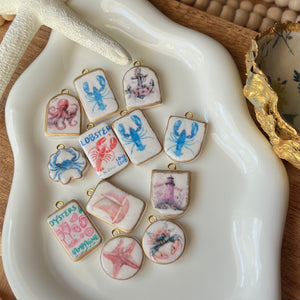 Nautical Coastal Themed Polymer Clay Charms - Adriana Maria Designs