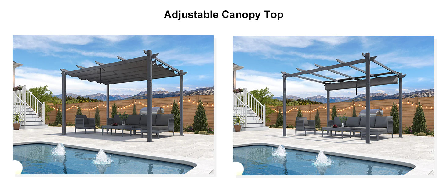 PURPLE LEAF Retractable Pergola