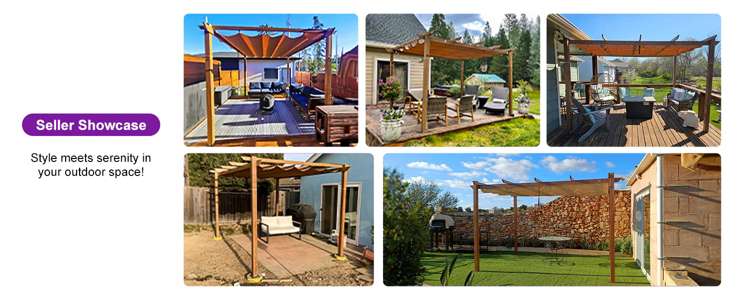 PURPLE LEAF Retractable Pergola