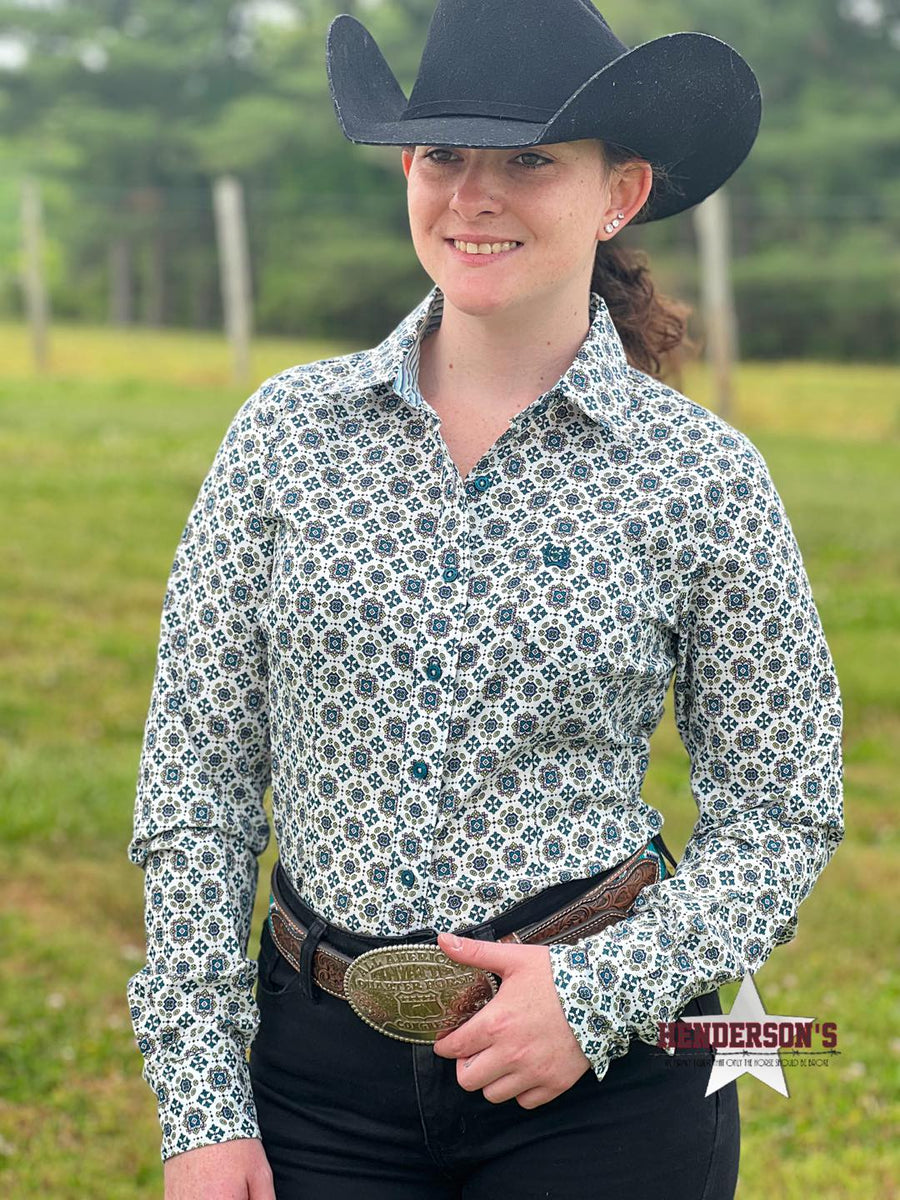 Ladies Cinch ~ Cream Print | Henderson's Western Store