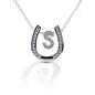 Kelly Herd Horseshoe Initial Necklace ~ S horse halter