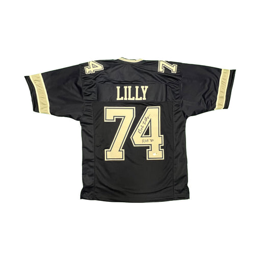 Press Pass Collectibles Bob Lilly HOF 80 Authentic Signed Navy Blue Pro Style Jersey BAS Witnessed