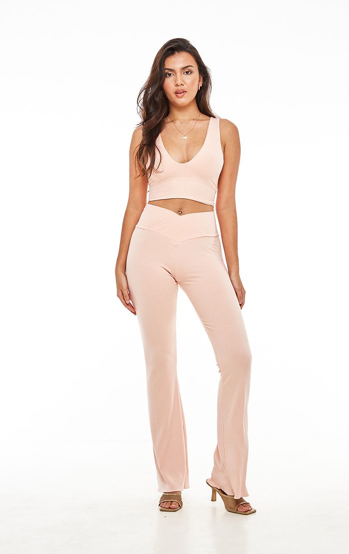 Ribbed Pink Lounge Pant