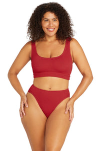 Kahlo Bikini Set - Crimson Red