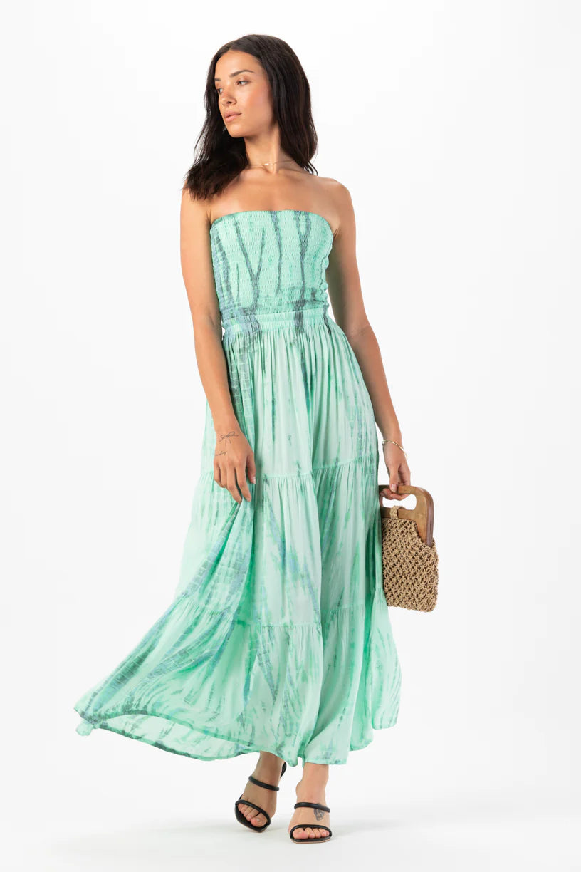 Long Green Strapless Dress 