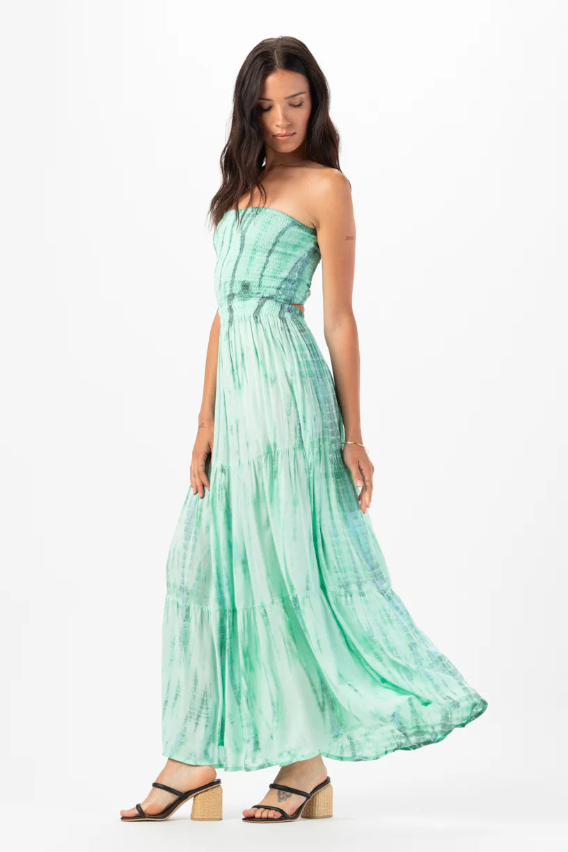 Long Green Strapless Dress 