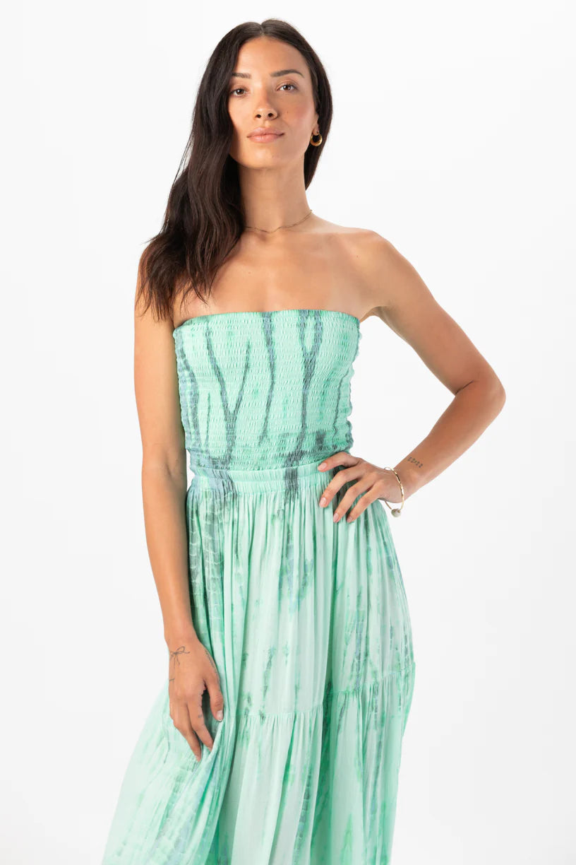 Long Green Strapless Dress 