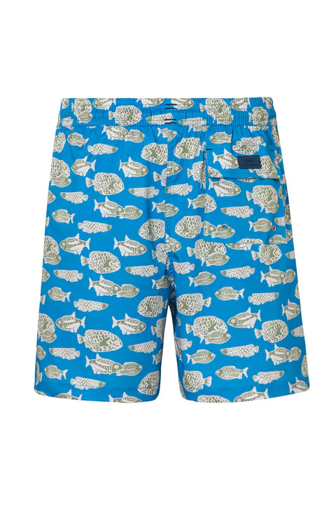 Kid's Fish Print Swim Trunks