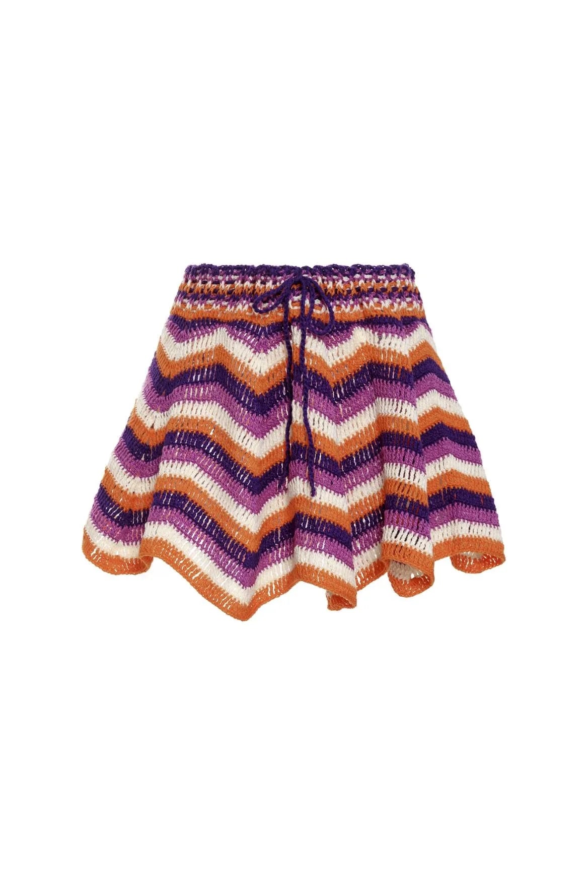 Multicolor Crochet Mini Skirt