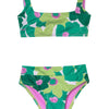green floral print kids swimsuit