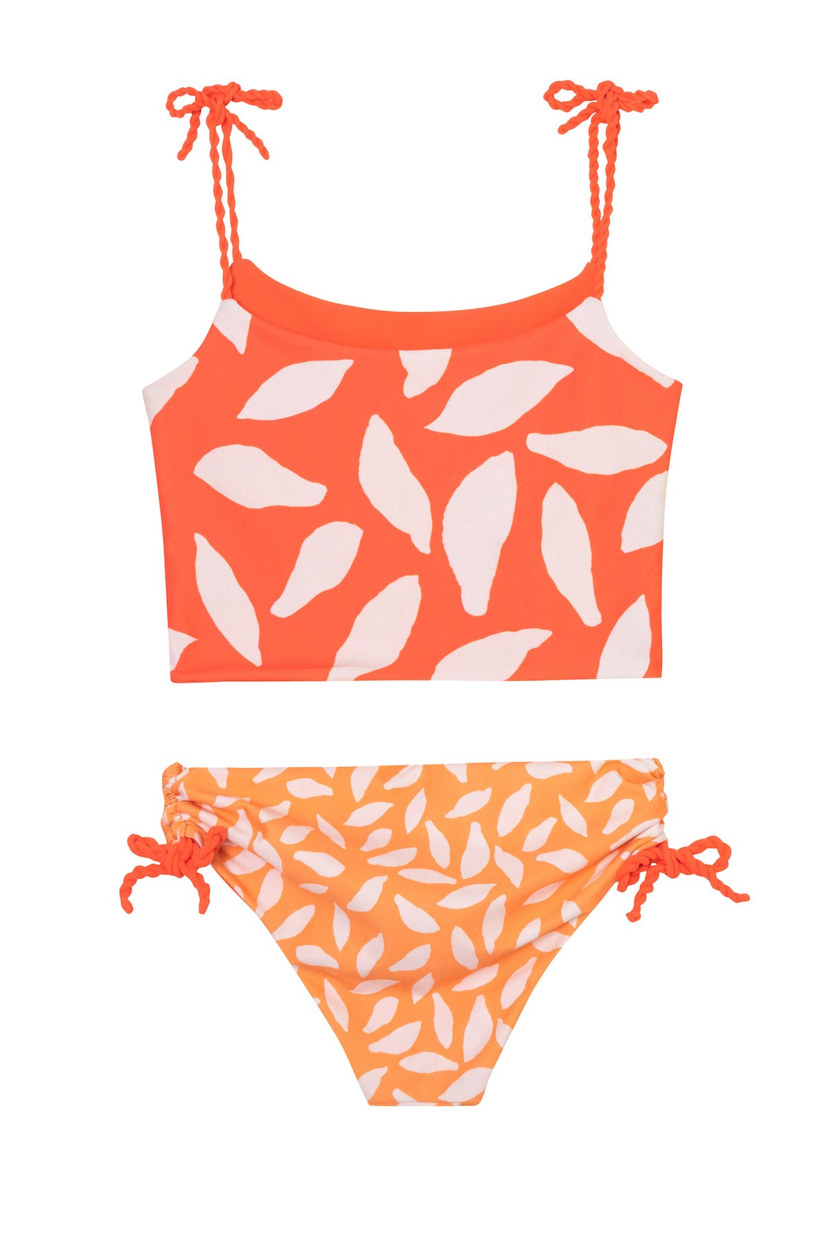 orange two piece kids swimsuit