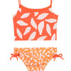 orange two piece kids swimsuit