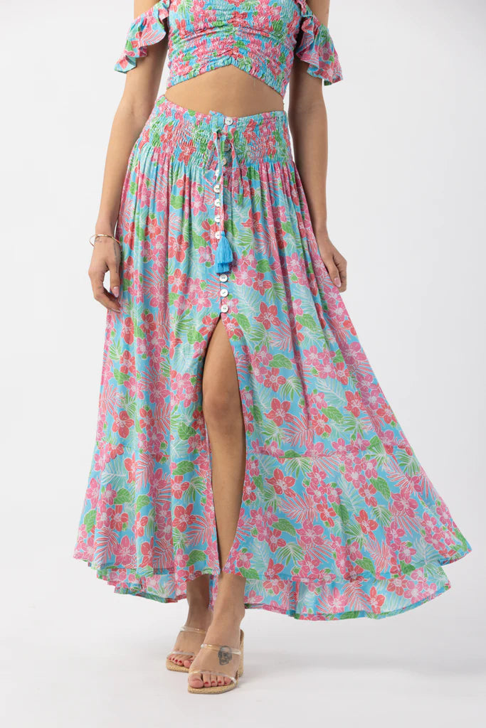 Bright Floral Print Skirt 