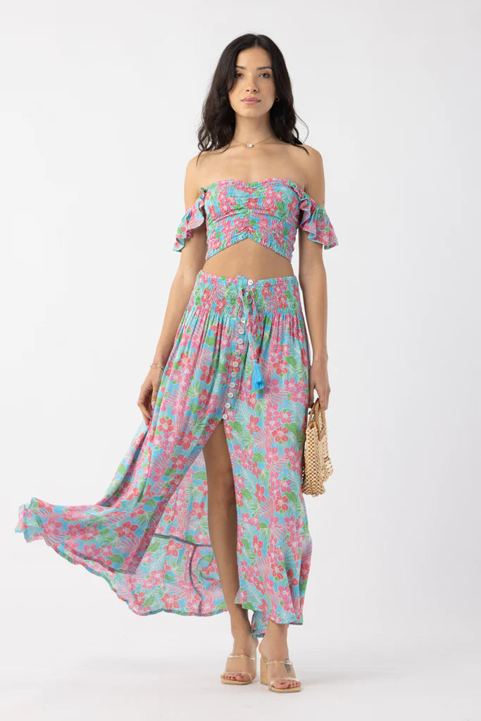 Bright Floral Print Skirt 