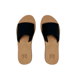 Black slip on sandals