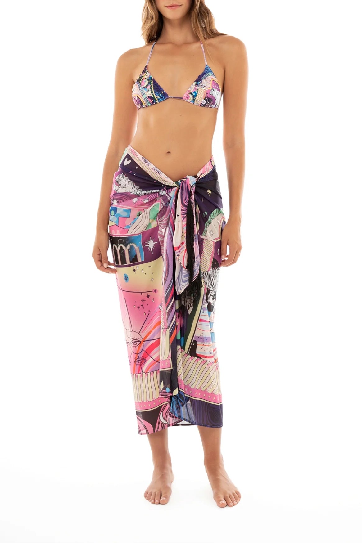 Brightly Printed Sheer Sarong