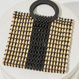 Wood Beaded Tote Bag