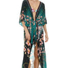 Colorful Floral Print Coverup Kimono