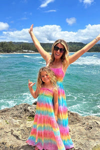 ombre rainbow smocked dress