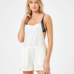 Off White Cotton Romper 