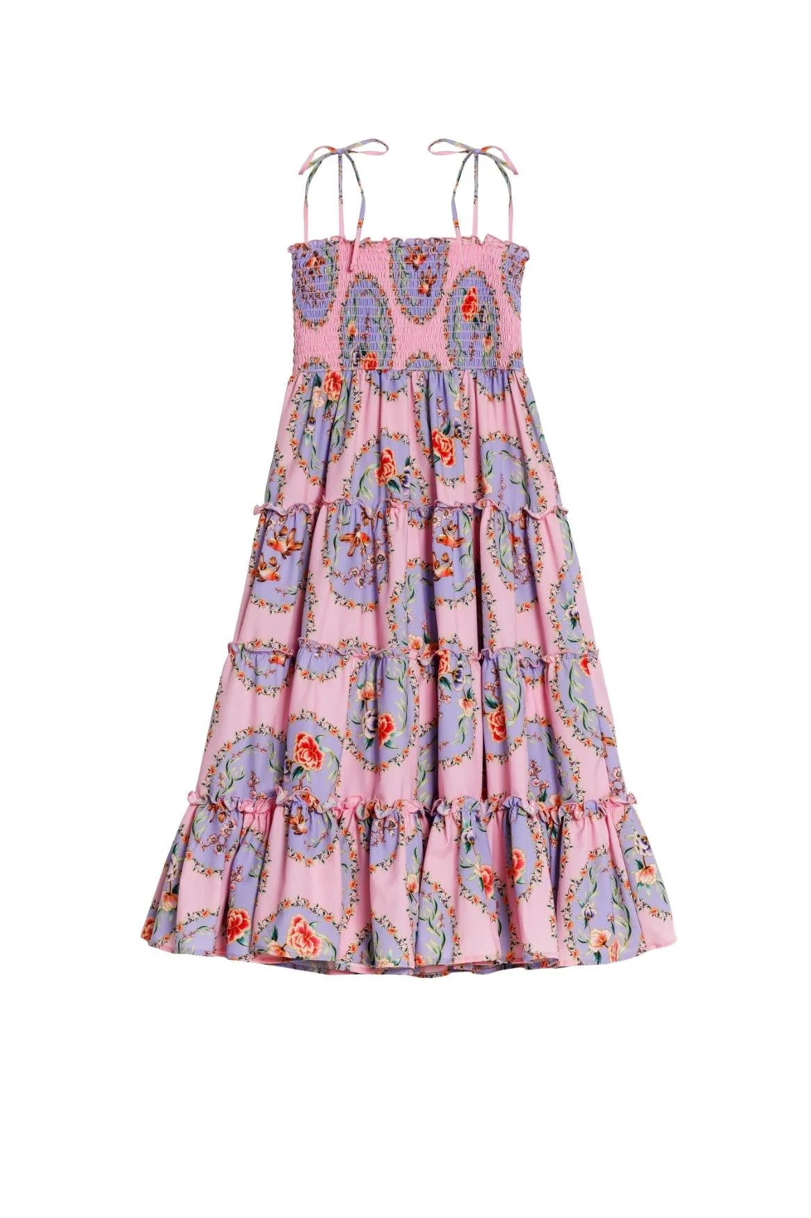 Pink And Lavender Floral Kids Dress