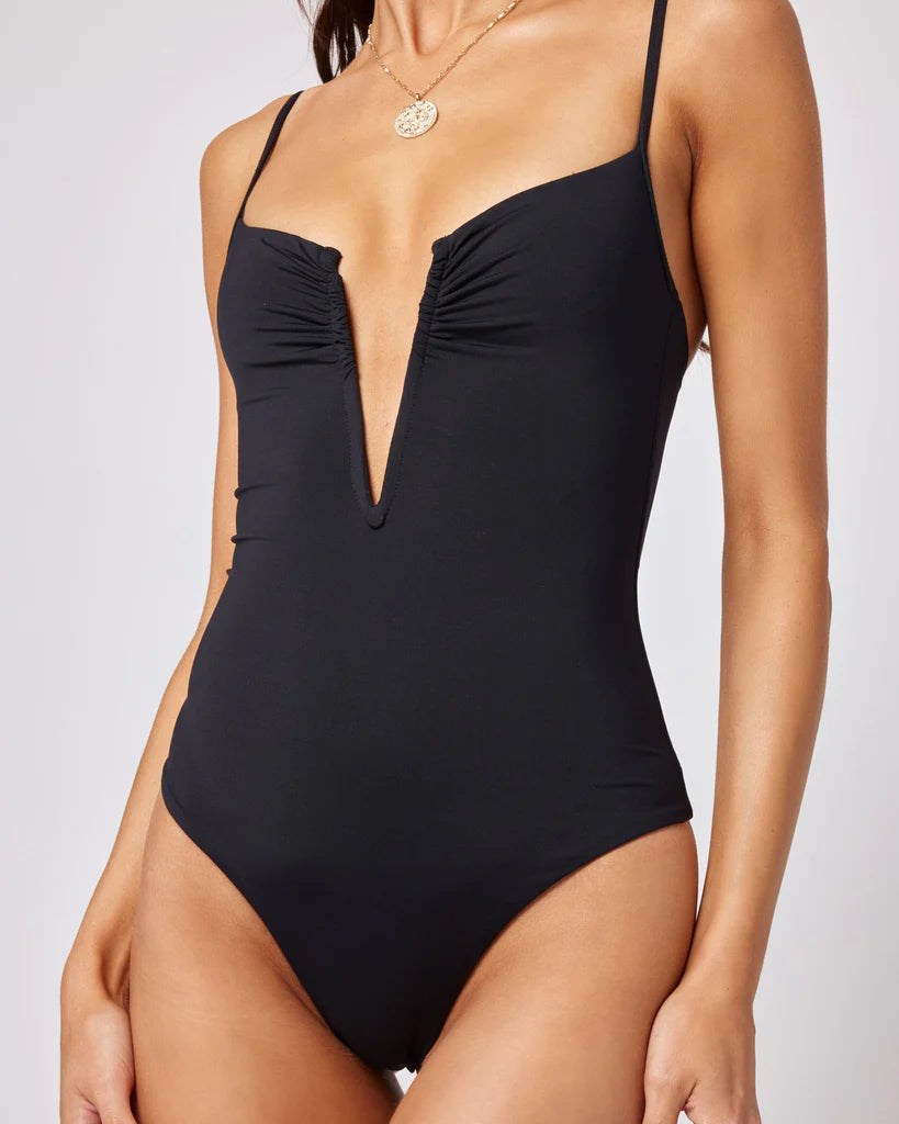 Black Plunging V-Wire One Piece 