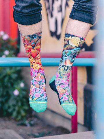 Colorful coral reef socks 