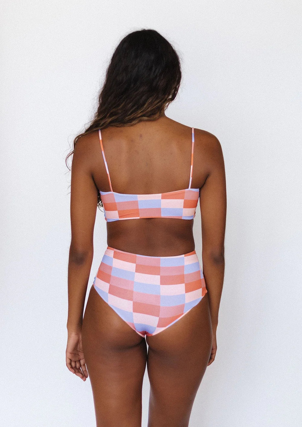 Checker Print High Waist Bottom