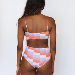 Checker Print High Waist Bottom