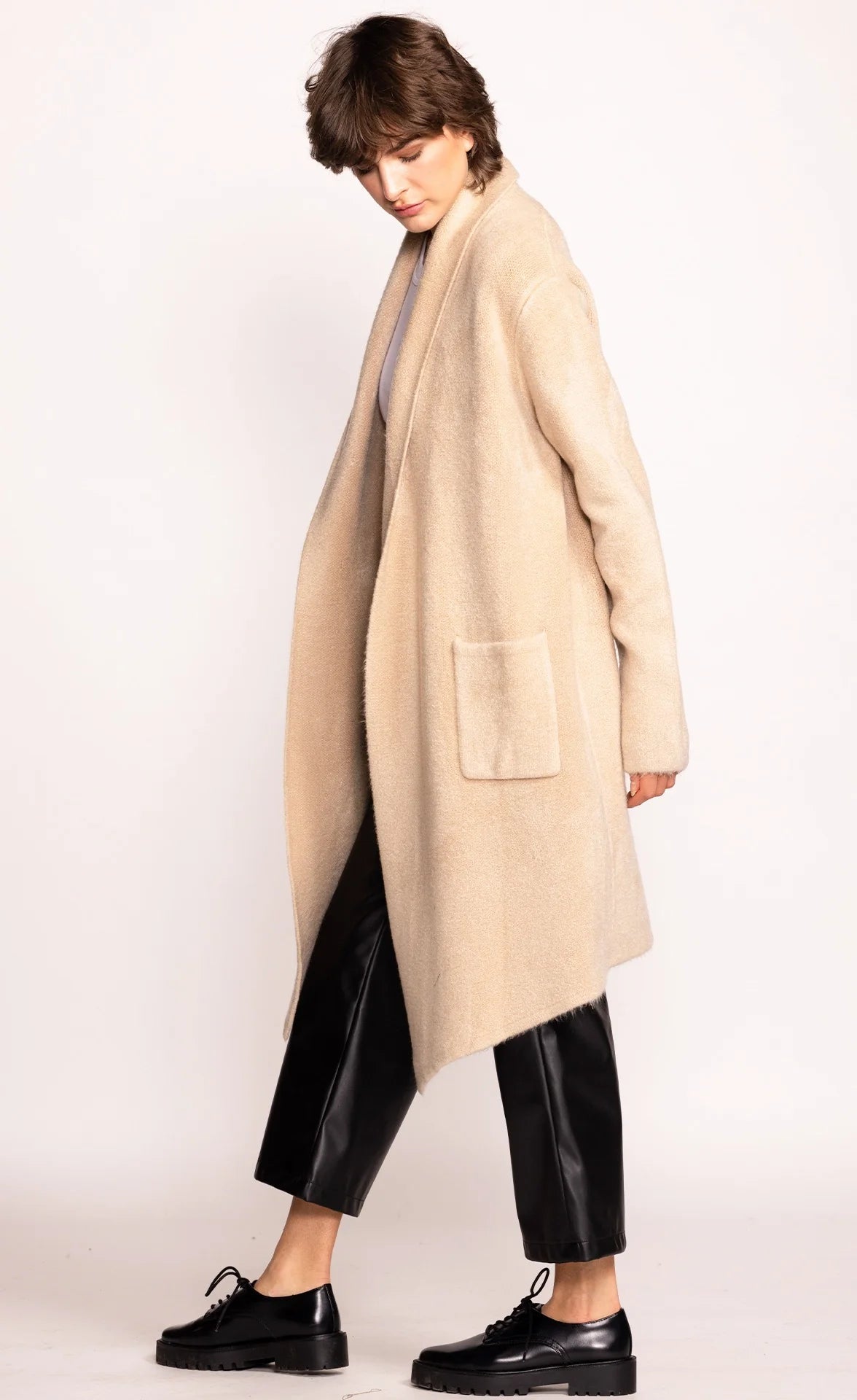 Long Beige Winter Jacket 