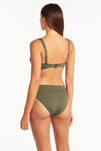 Dark Green Roll Band Bikini Bottom