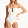 White U Bar Bandeau One Piece