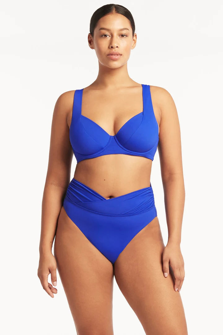 Cobalt Ruched Side High Waist Bottom