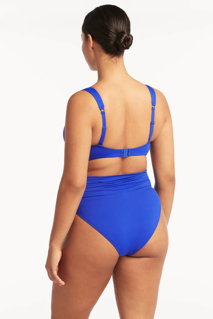 Cobalt Ruched Side High Waist Bottom