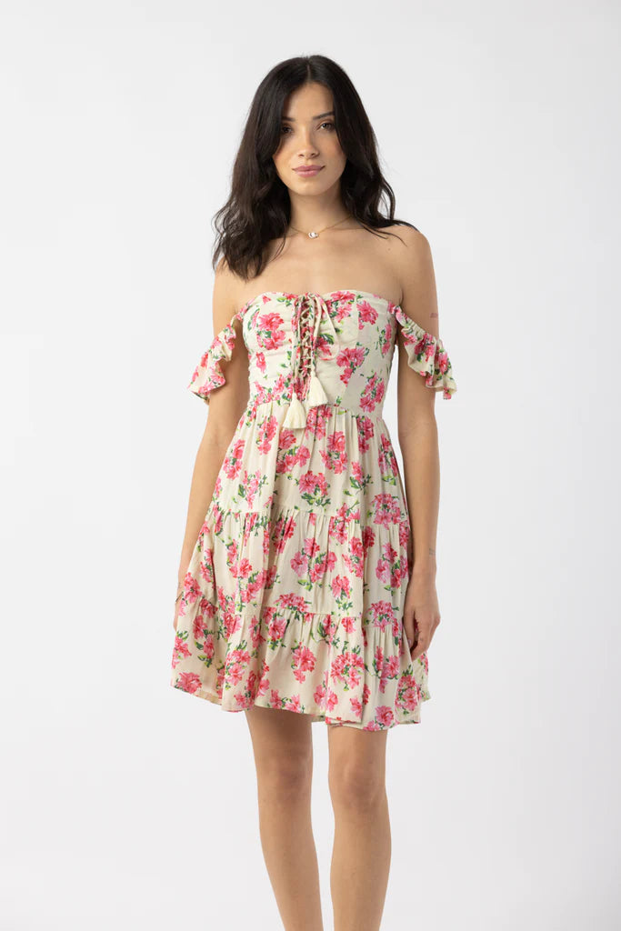 Hibiscus Print Mini Dress