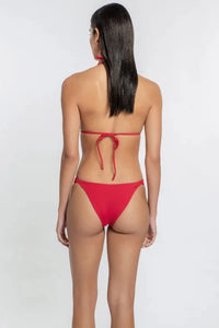 Red Macrame Detailed Skimpy Bottom