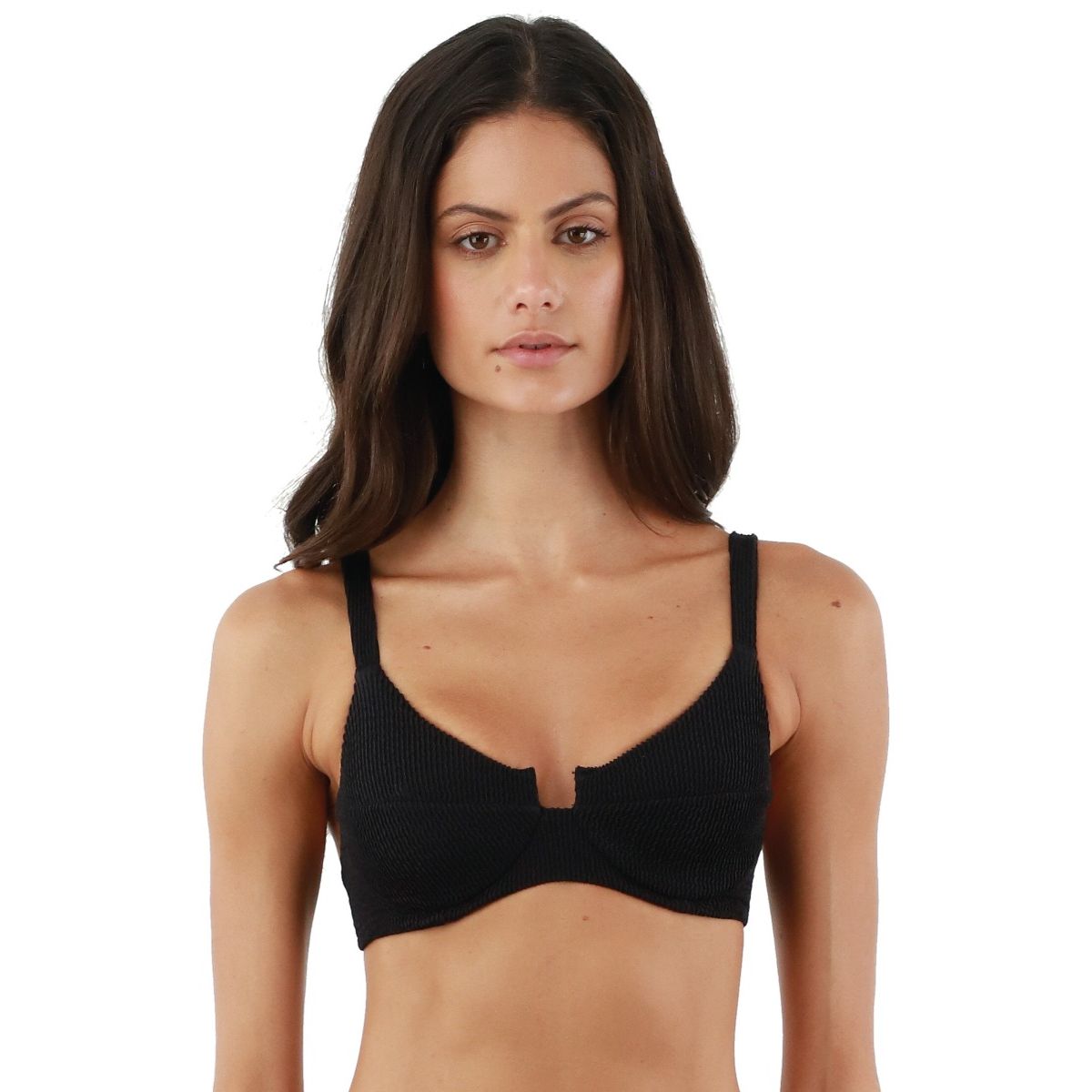 Textured Black Underwire Top