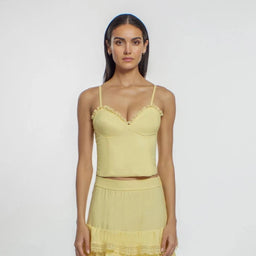 Yellow Underwire Cropped Tank