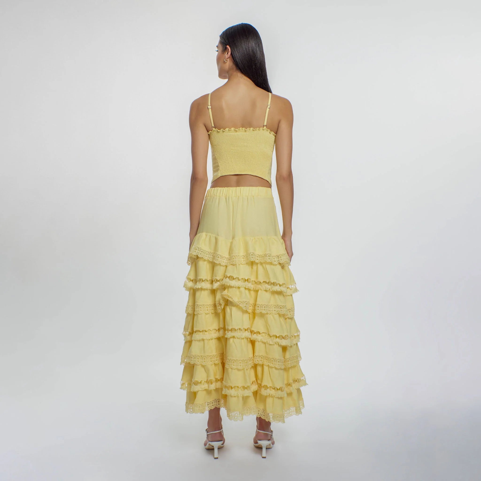 Tiered Yellow Skirt 