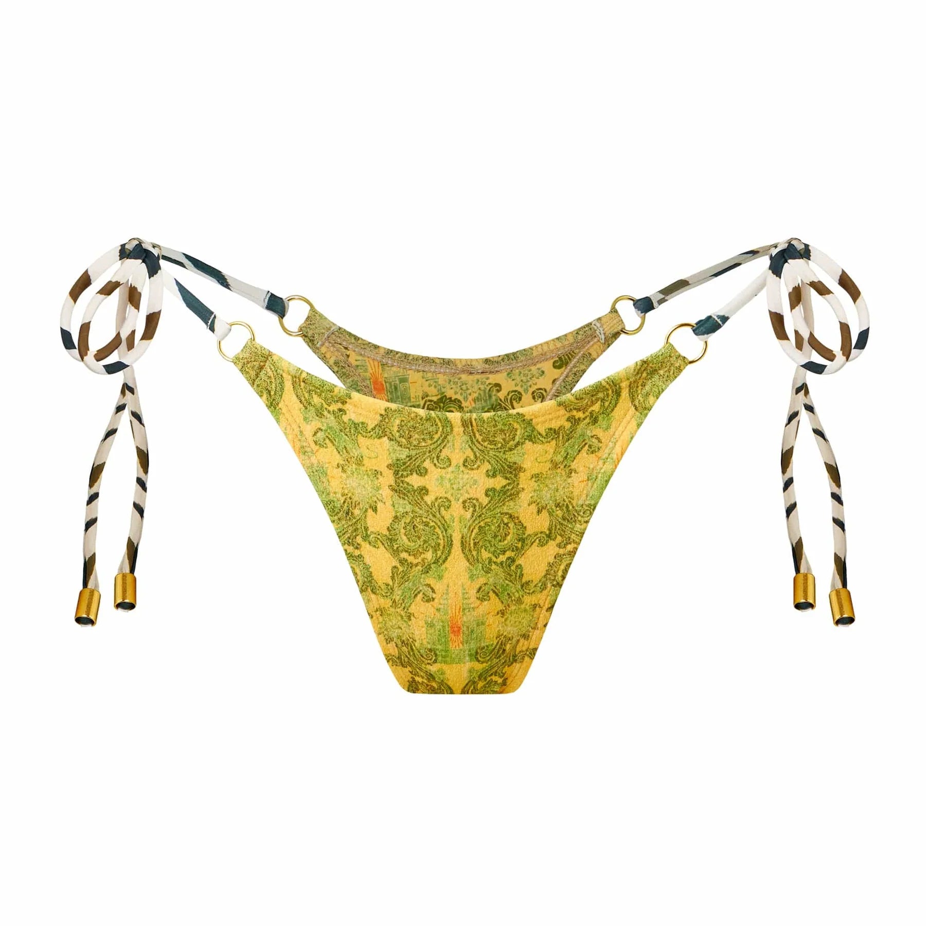 Printed One Size Tie Side Thong Bottom 