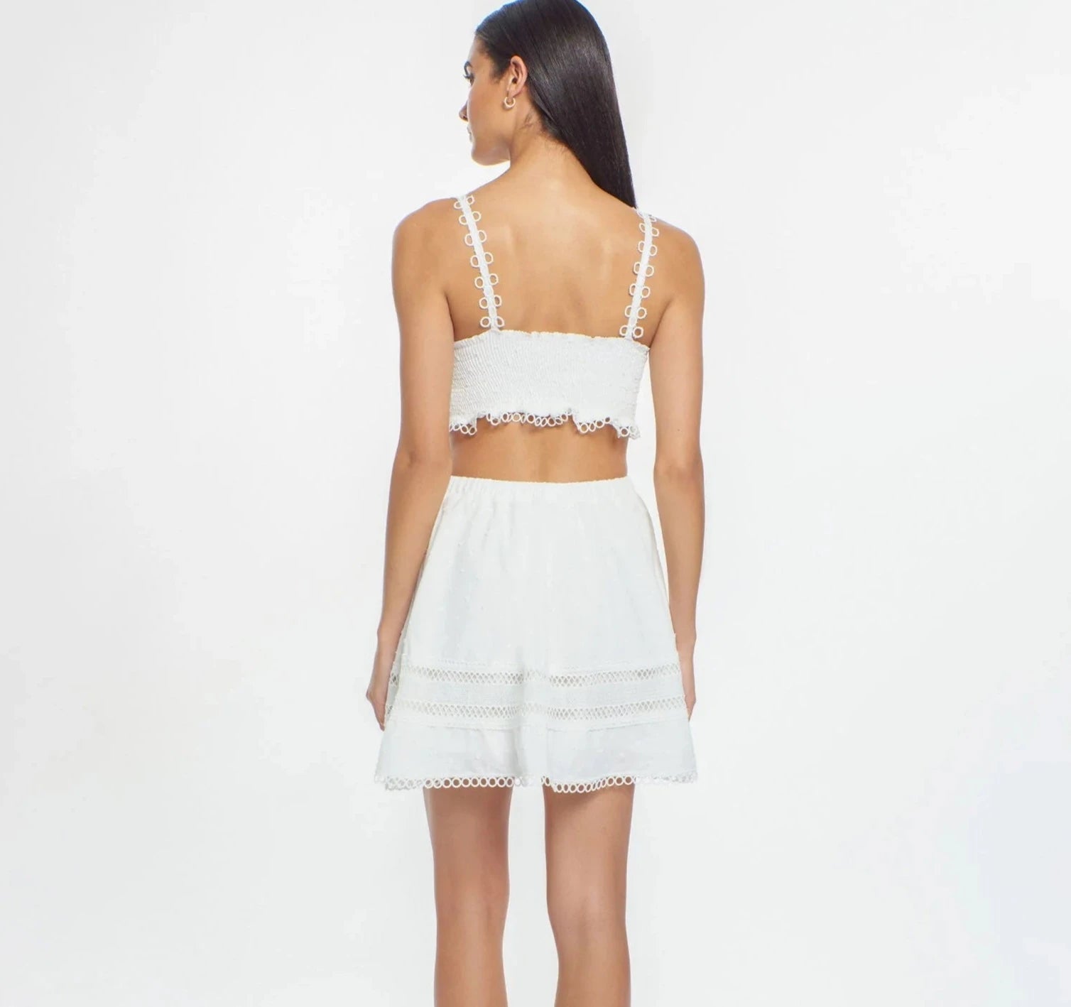 White Slip On Mini Skirt 
