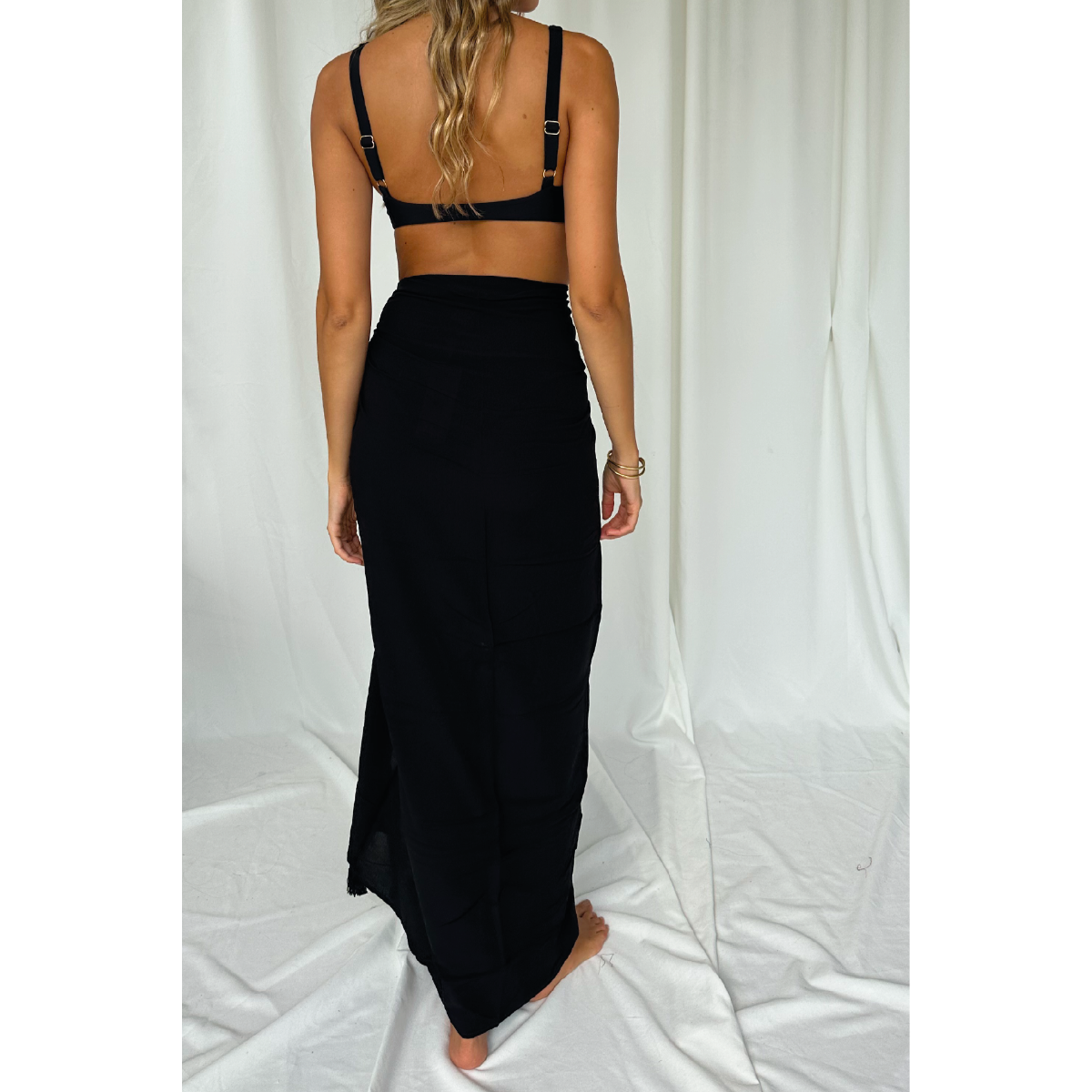 Long Black Tasseled Sarong