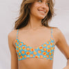 Colorful Peach Print Scoop Neck Bikini Top