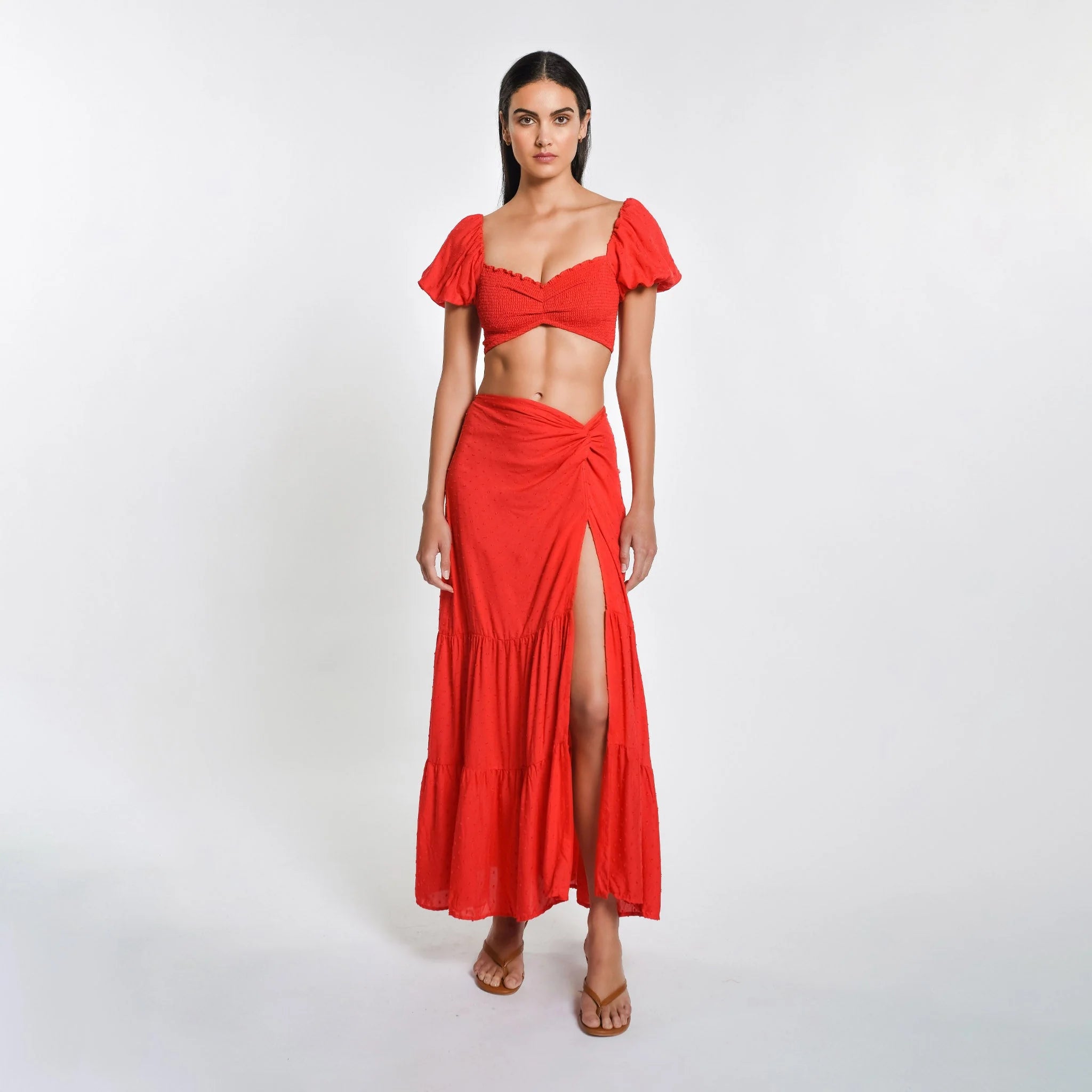 Image of Valentina Skirt - Red Sangria Lotus