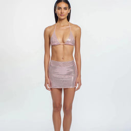 Metallic Pink Mini Skirt 