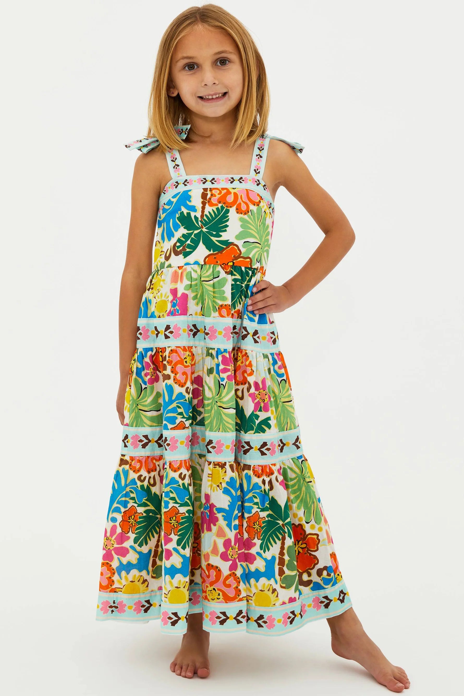 Kids Colorful Floral Print Dress 