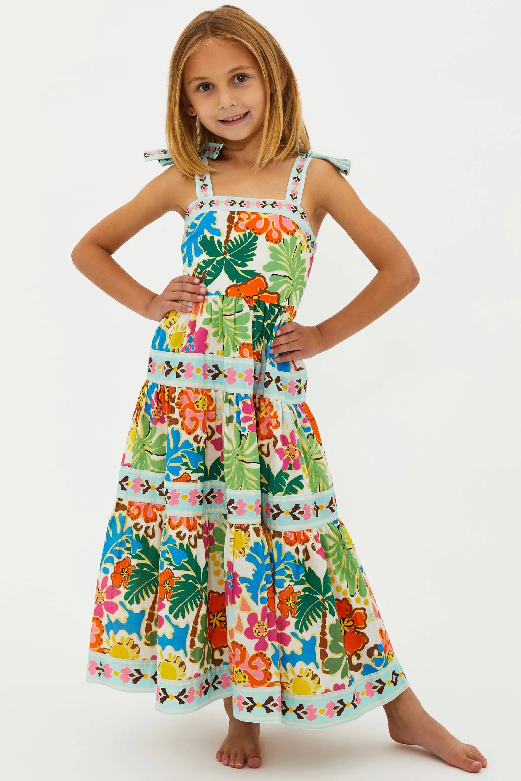 Kids Colorful Floral Print Dress 